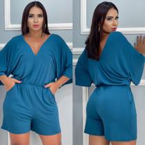 Macaquinho Plus Size Tamanho Único Curto Fresquinho Moda Verão Tamanho Único do 48 ao 54