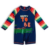 Macaquinho praia azul marinho jacaré Tip Top UV50+