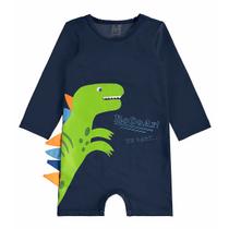Macaquinho Praia Bebê e Infantil Proteção UV Dinossauro Azul Escuro Up Baby Macaquinho Praia Bebê e Infantil Proteção UV Dinossauro Azul Escuro Up Baby