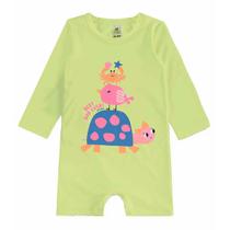 Macaquinho Praia Bebê e Infantil Proteção UV Tartaruga Verde Limão Up Baby
