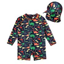 Macaquinho Praia Infantil com Boné Proteção UV 50+ Estampas Tip Top