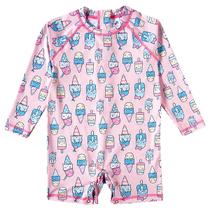 Macaquinho Praia Infantil Proteção UV 50+ Sorvetes Rosa Tip Top