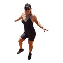 Macaquinho preto poliamida zero transparência