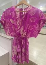 Macaquinho - rosa e branco - Alini - viscose - tamanho M