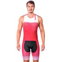 Macaquinho sem mangas triathlon elite marsala proteção uv 50+ kauna