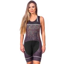 Macaquinho sem mangas triathlon elite pixel proteção uv 50+ kauna