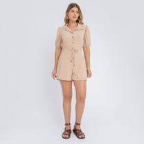 Macaquinho Soltinho Duna Manga Curta Bufante Botões Social