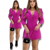 Macaquinho Tipo Blazer Social Praticidade Do Vestido Gold