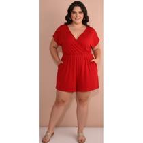 Macaquinho transpassado Plus Size Macaquinho transpassado Plus Size