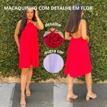 Macaquinho / vestido Feminino Adulto com detalhes de flor - Clarté