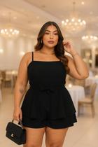 Macaquinho Vestido Rodado Plus Size Bojo E Alça Ajustável Sexy Luxo Macaquinho Vestido Rodado Plus Size Bojo E Alça Ajustável Sexy Luxo