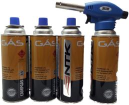 Maçarico Culinário Bullfire M5 Rcdeletrica Com 4 Latas Gás Butano Naut Maçarico Culinário Bullfire M5 Rcdeletrica Com 4 Latas Gás Butano Naut