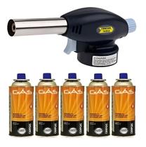 Maçarico Culinário Portátil Com Regulagem Gourmet + 5 Refil