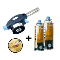 Maçarico Culinário Portátil gourmet + 2 Refil de Carga Cozinha