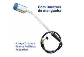 Maçarico Lança Chamas Manta Asfáltica Curto Gás Botijão 13kg (66B1)