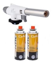 Maçarico Portátil C/ Regulagem Gourmet Culinário + 2 Carga