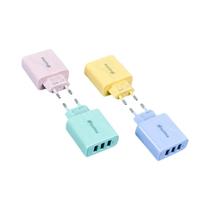 Macaron Color 3 Portas USB Carregador De Viagem Adaptador Universal Para iPhone Samsung Mobile