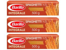 Macarrão Spaghetti Grano Duro Integral Barilla - 500g 3 Unidades
