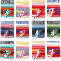 Macarrie, 12 peças de cobertores serapés grossos mexicanos, 130 x 180 cm