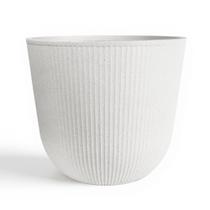 Maceta Plana Grande Worth Redonda 44x39 cm Plástico Blanco con Drenaje