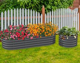 Macetero Elevado para Jardín Olle de 43 cm de Altura, Gris Macetero Elevado para Jardín Olle de 43 cm de Altura, Gris