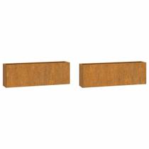 Maceteros rectangulares de acero corten vidaXL 53x10x17 cm