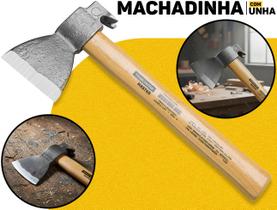 Machado Machadinha 450g Tramontina C/ Unha E Cabo De Madeira Lenhador P/ Carpintaria Lenha Obras Jardinagem