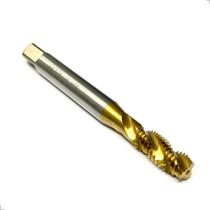 Macho Máquina 3/8" UNC (16 FPP) Canal Helicoidal e Haste Reforçada, em Aço Rápido HSS TiN