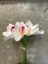 Maço de Orquídeas - Branco com Rosa de 31cm - Flórida Decorações