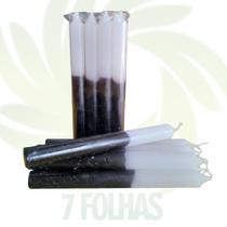 Maço de Vela Branca e Preta - 8 un - 18 cm Maço de Vela Branca e Preta - 8 un - 18 cm