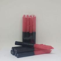 Maço de Vela Vermelha e Preta - 8 un - 18 cm