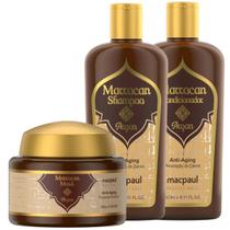 Macpaul Marrocan Shampoo Condicionador Mascara Kit Argan Mac Paul
