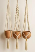 Macrame Hanger Suporte Vaso 100cm Decoração Verde Musgo Verde-escuro Lisa