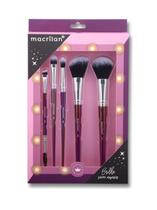 Macrilan kit brilhe como nunca com 5 pinceis para maquiagem ed014