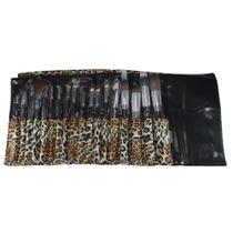 Macrilan Kit com 18 Pincéis para Maquiagem Profissional - Onça KP3-8B - Macrilan