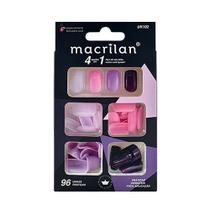 Macrilan Kit de Unhas Postiças Tamanho Médio 96 Peças - UK102