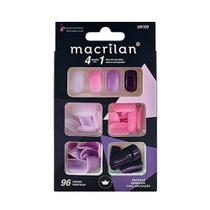 Macrilan Kit de Unhas Postiças Tamanho Médio 96 Peças - UK102