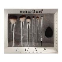 Macrilan Luxe ED002 Kit 6 Pincéis de Maquiagem + 1 Esponja