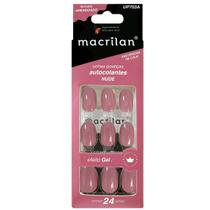 Macrilan Unhas Postiças Formato Amendoado Autocolantes Efeito Gel (24 Unidades)