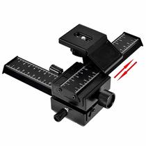 Macro Focusing Rail Slider veetalee de alumínio de 4 vias com placa