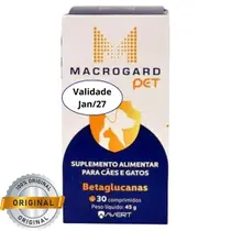 Macrogard Pet Avert 30 Comprimidos Betaglucanas Cães E Gatos