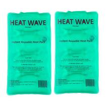 Made in USA: HEAT WAVE Instant Reusable Heat Packs 2 Medium (5x9"), Pacote de Calor Reutilizável para Dores Musculares, Dor nas Costas, Alívio da Dor, Click Heat - Premium Medical Grade