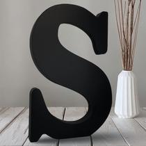 Madeira artesanal AOCEAN 25 cm, madeira preta, letra S para decoração Madeira artesanal AOCEAN 25 cm, madeira preta, letra S para decoração
