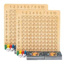 Madeira Matemática Multiplicação Board Montessori Crianças Contando Brinquedo Matemática Mesa Jogo de Tabuleiro Educacional Pré-escolar Contando Brinquedos para Crianças com Mais de 3 Anos de Idade (2PC)