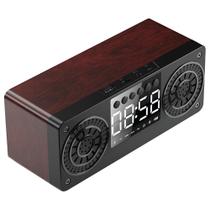 Madeira vermelhaAlto-falante Bluetooth do relógio de madeira, alto-falante portátil 6W