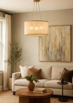 Madelustre Pendente Apollo 53x32cm 1lamp E27 Tela 3348 Madelustre Pendente Apollo 53x32cm 1lamp E27 Tela 3348