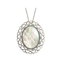 Madrepérola iemanjá pedras de zircônia arabesco pontas