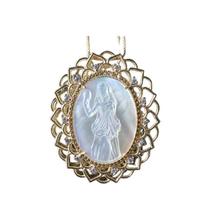 Madrepérola oxum com pedras de zircônia arabesco pontas