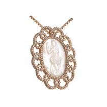 Madrepérola oxum com pedras de zircônia cristal arabesco