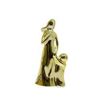 Mãe e Filhos Decorativo de Porcelana 16,5cm Gold